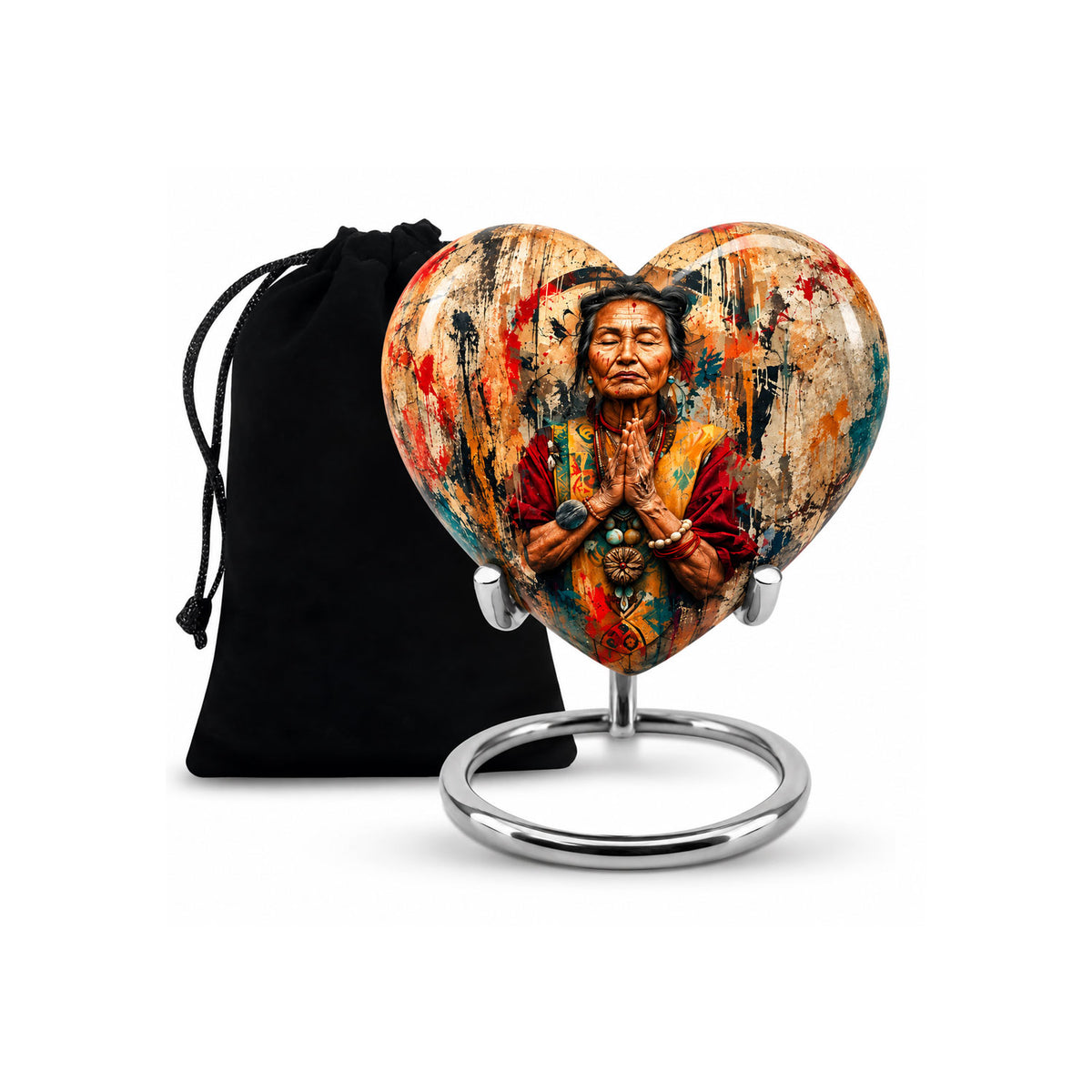 American Elder Women Prayer Cremation Urn for Ashes