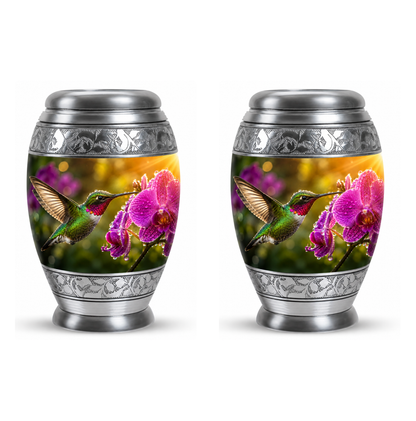 Hummingbird & Orchid Cremation Urn for Ashes