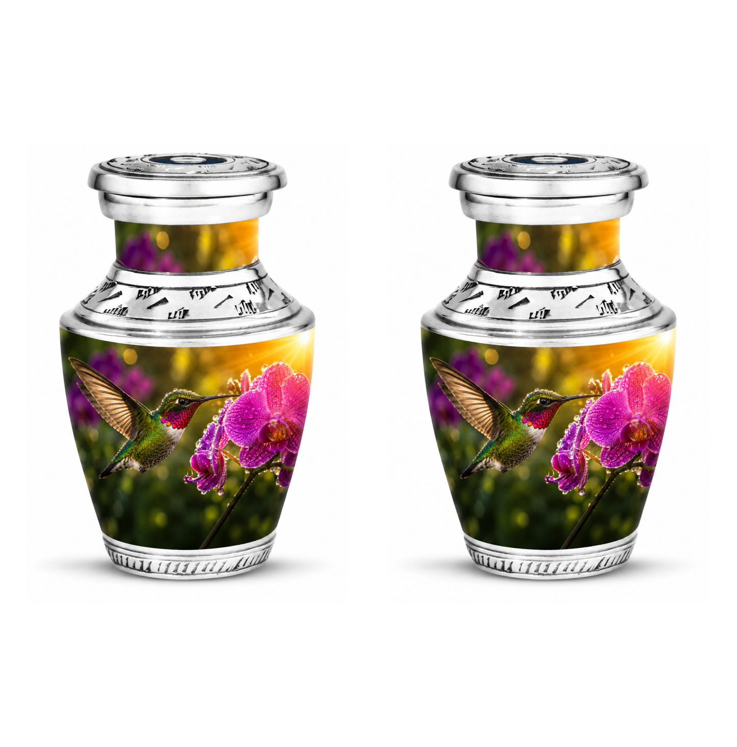 Hummingbird & Orchid Cremation Urn for Ashes