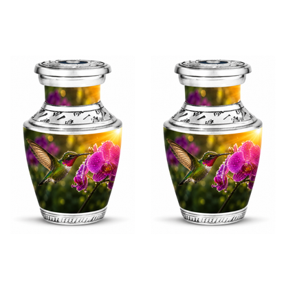 Hummingbird & Orchid Cremation Urn for Ashes