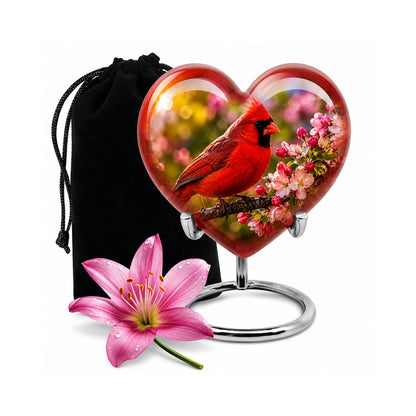 Cardinal Bird Cremation Urn for Ashes