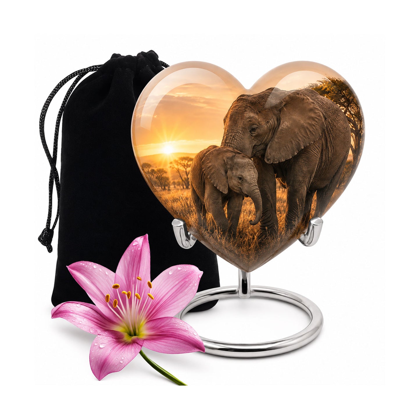 Elephant Family Cremation Urn For Ashes