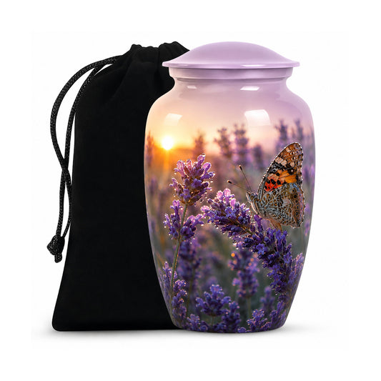 Lavender Fields Butterfly Cremation Urn