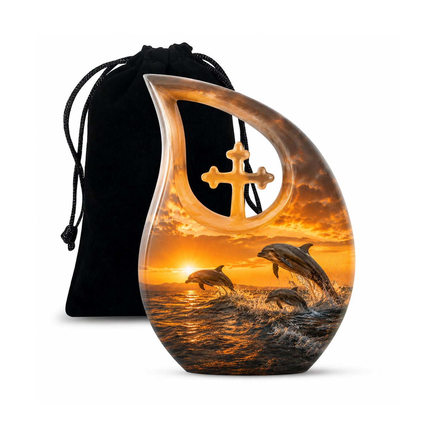 Oceanic Dolphin Family Cremation Urn