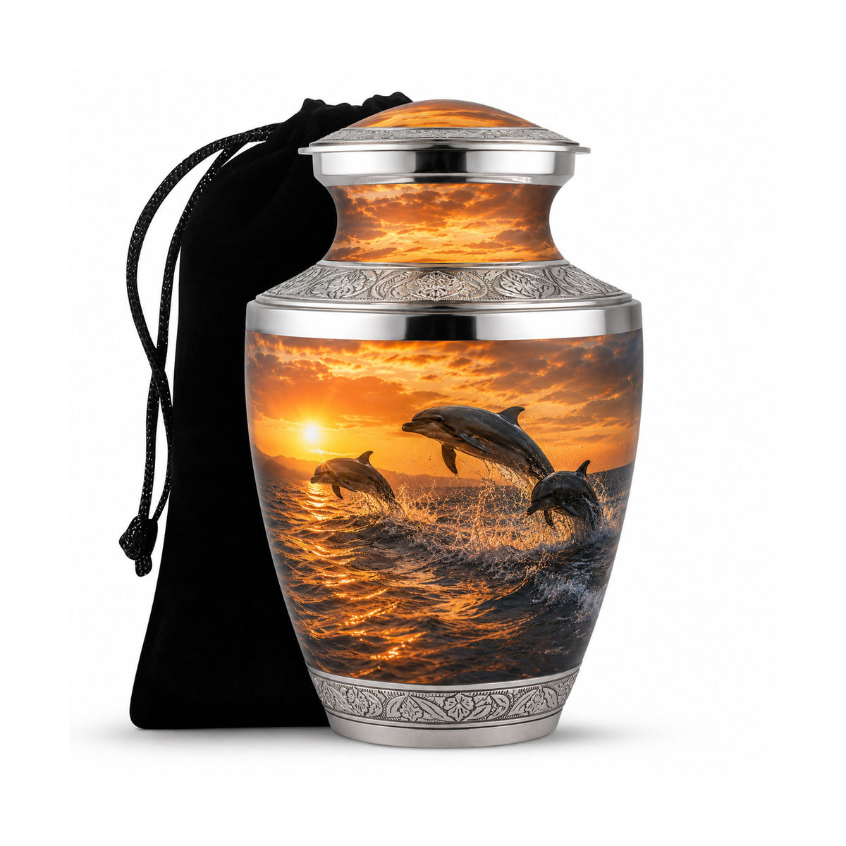 Oceanic Dolphin Family Cremation Urn