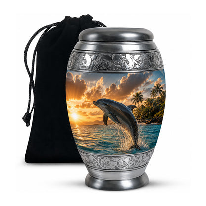 Blue Dolphin Cremation Urn