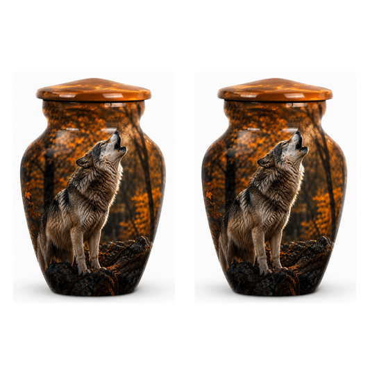 Howling Wolf Cremation Urn for Human Ashes