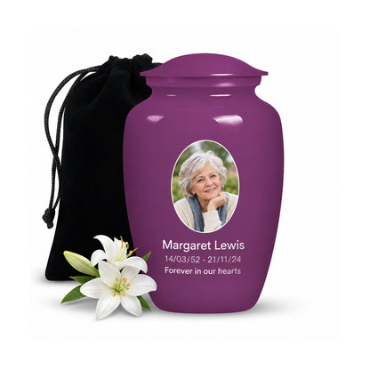 Personalized Cremation Urn – Classic Purple Urn for Ashes