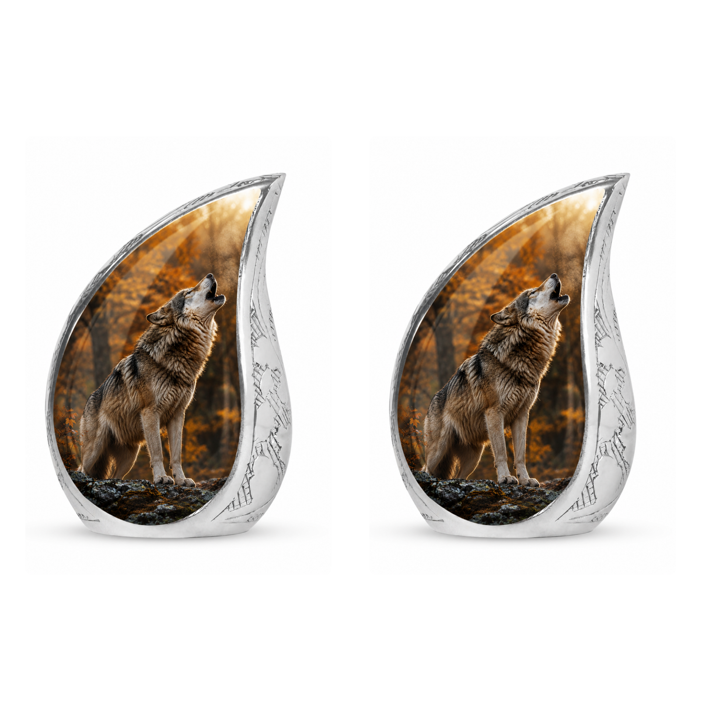 Howling Wolf Cremation Urn for Human Ashes