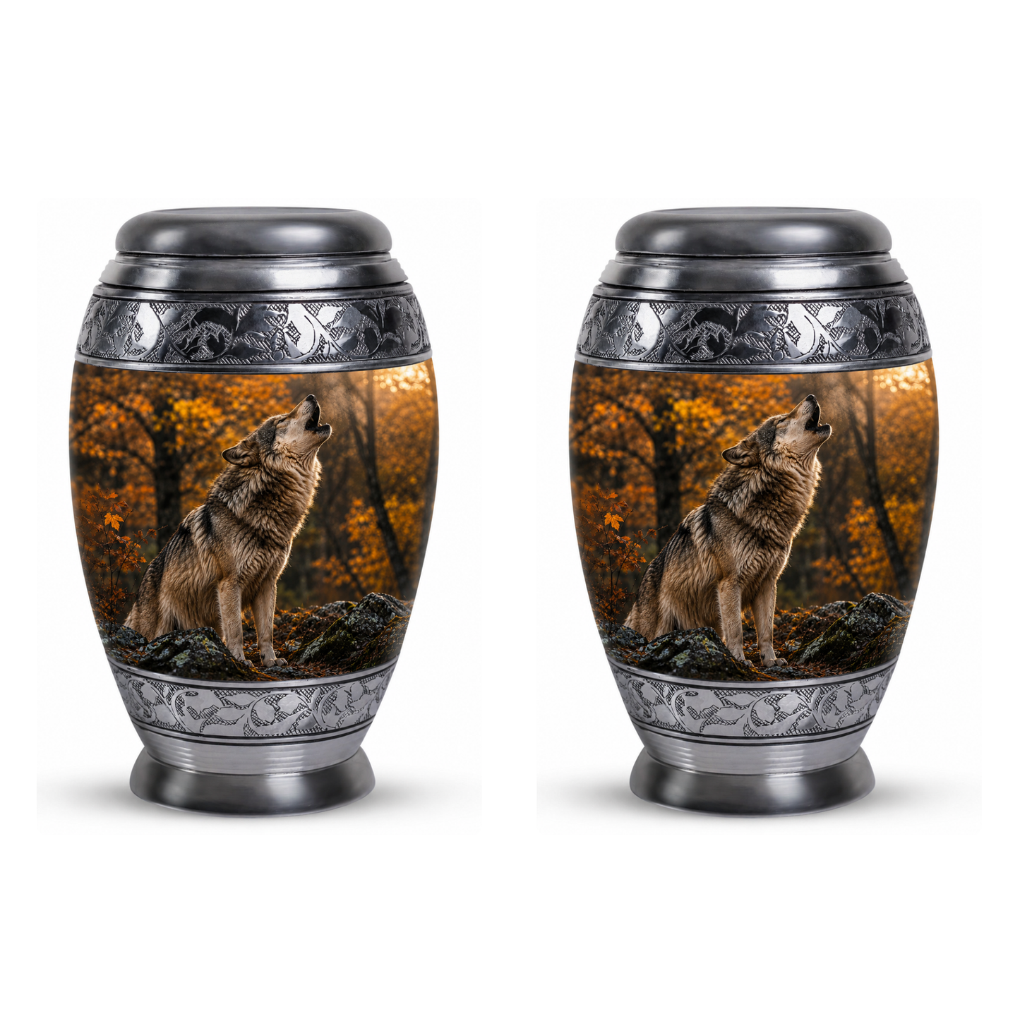 Howling Wolf Cremation Urn for Human Ashes