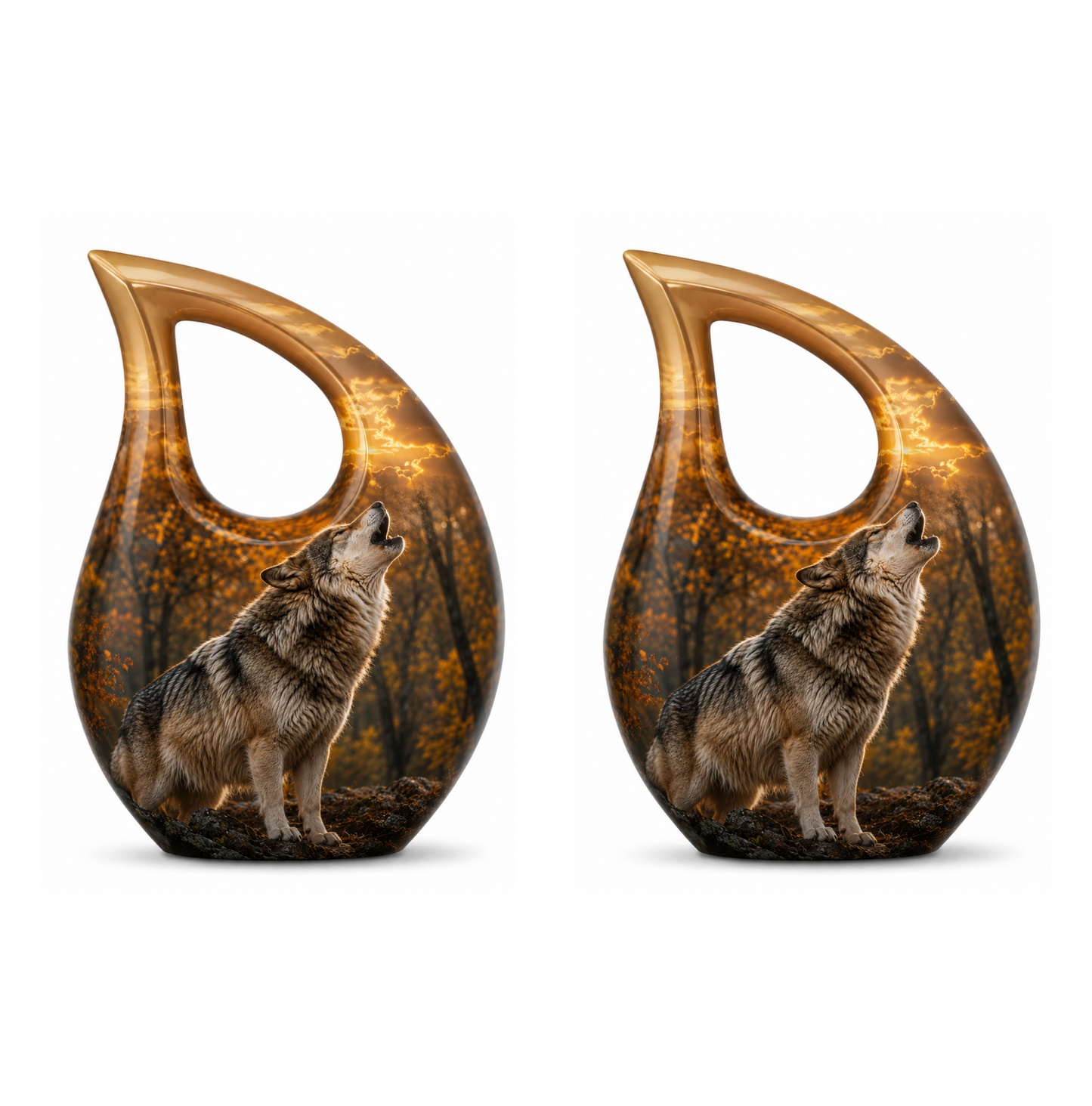Howling Wolf Cremation Urn for Human Ashes