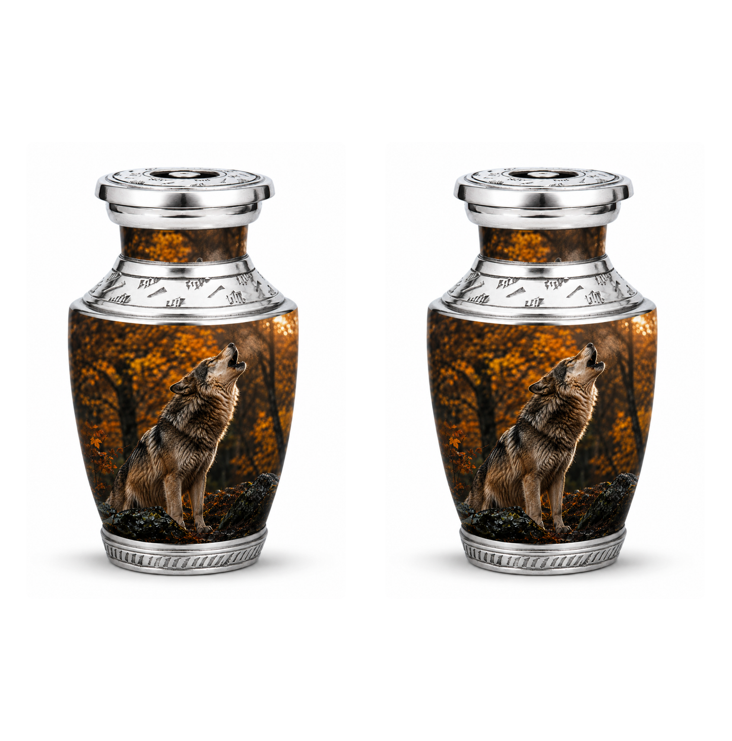 Howling Wolf Cremation Urn for Human Ashes