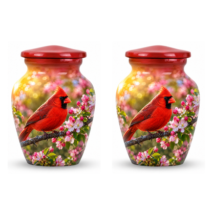 Cardinal Bird Cremation Urn for Ashes