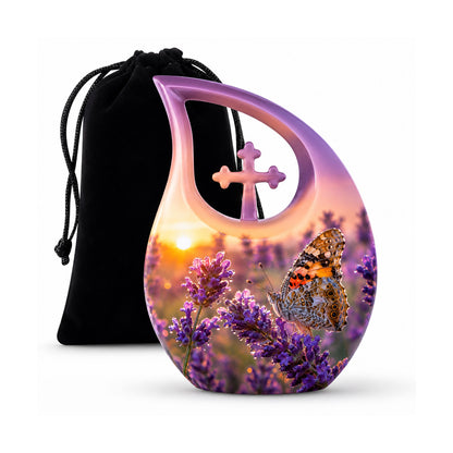Lavender Fields Butterfly Cremation Urn