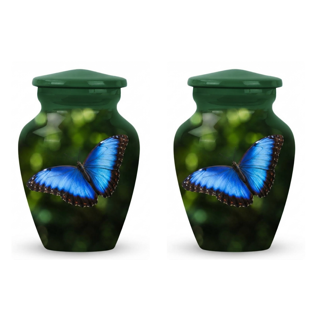 Blue Morpho Butterfly Cremation Urn for Ashes