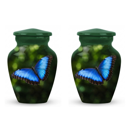 Blue Morpho Butterfly Cremation Urn for Ashes