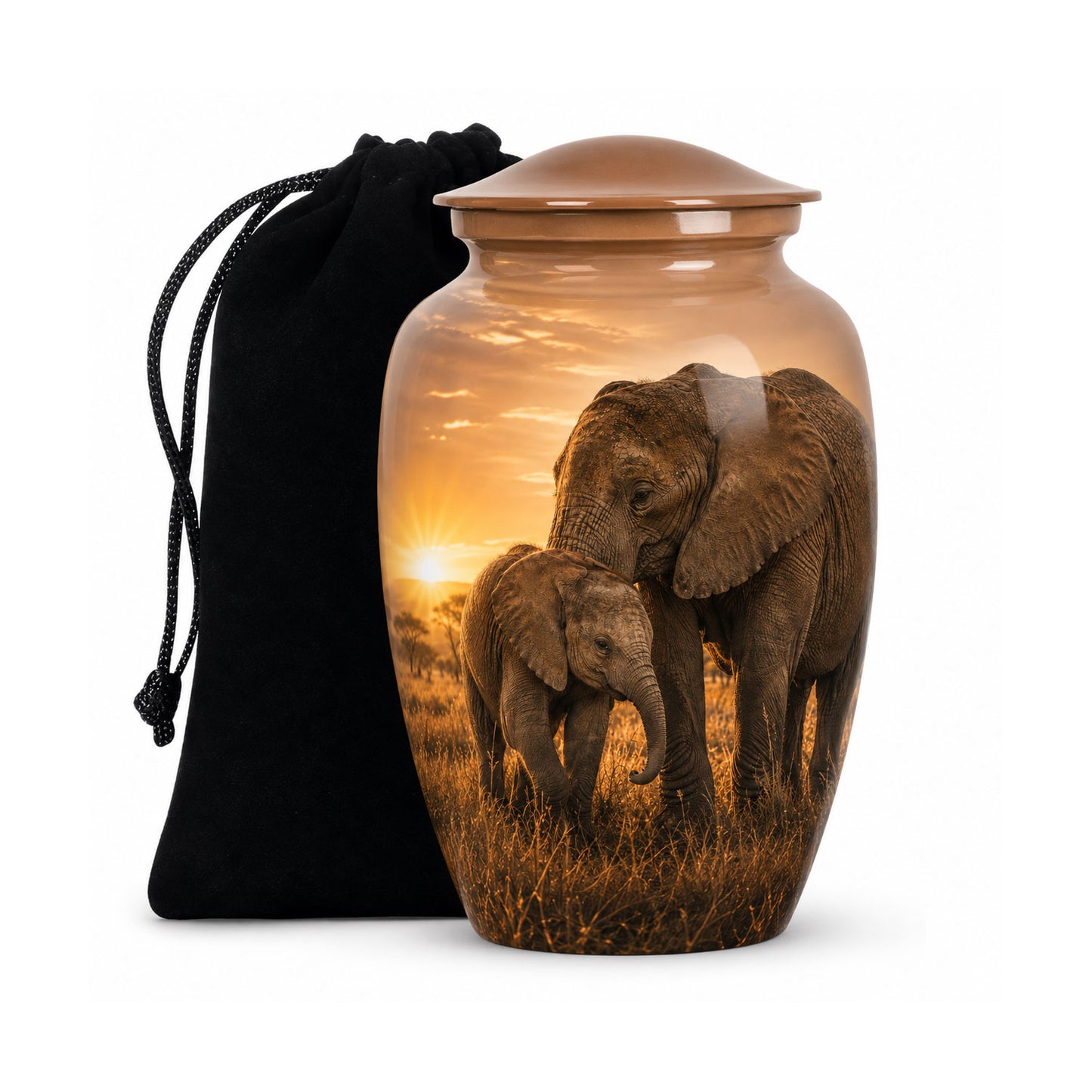 Elephant Family Cremation Urn For Ashes