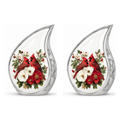 Red Cardinal Couple Urn for Ashes