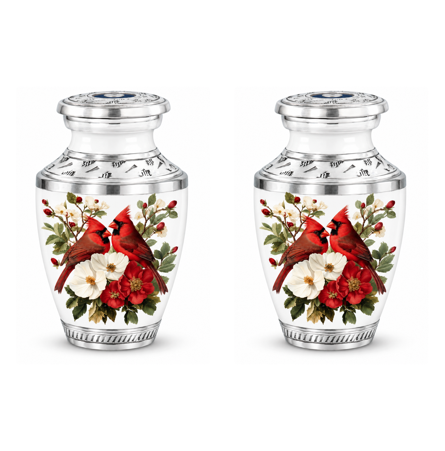 Red Cardinal Couple Urn for Ashes