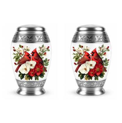 Red Cardinal Couple Urn for Ashes
