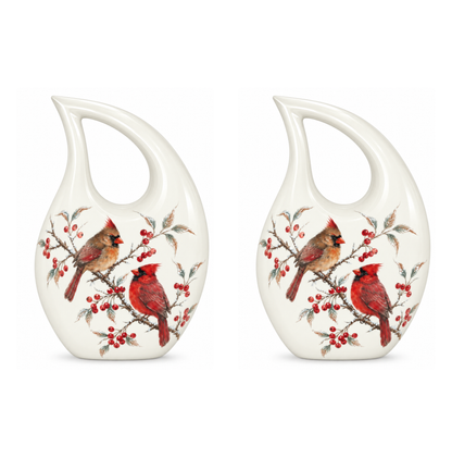 Cardinal Couple Urn for Ashes