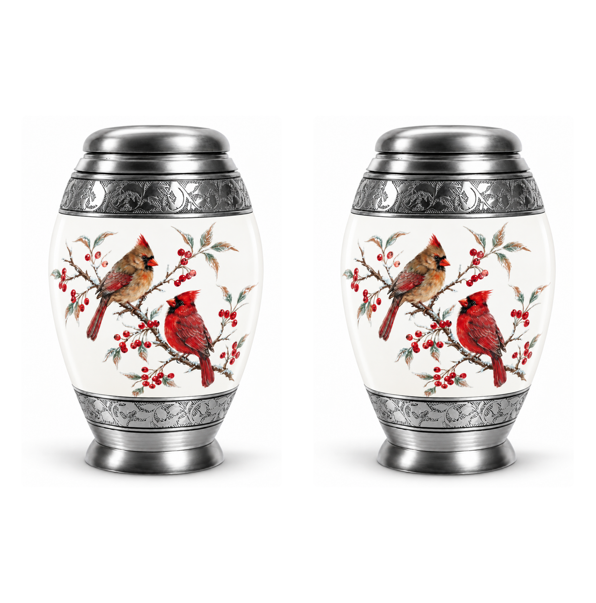 Cardinal Couple Urn for Ashes
