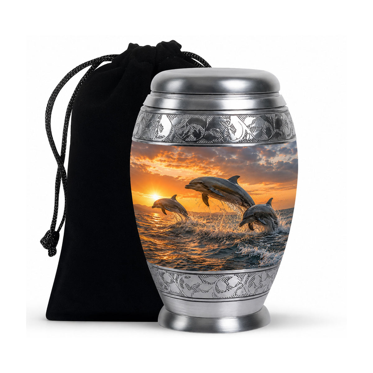 Oceanic Dolphin Family Cremation Urn