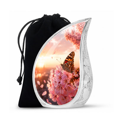 Cherry Blossom Butterfly Cremation Urn for Ashes