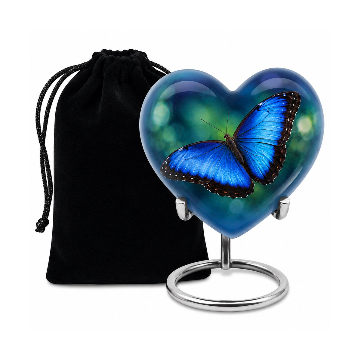 Blue Morpho Butterfly Cremation Urn for Ashes