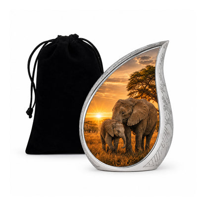 Elephant Family Cremation Urn For Ashes
