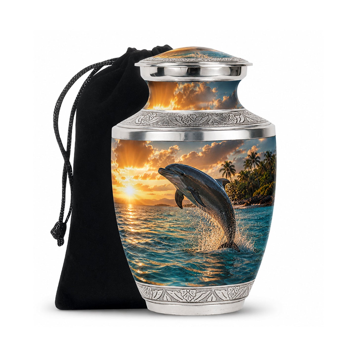 Blue Dolphin Cremation Urn