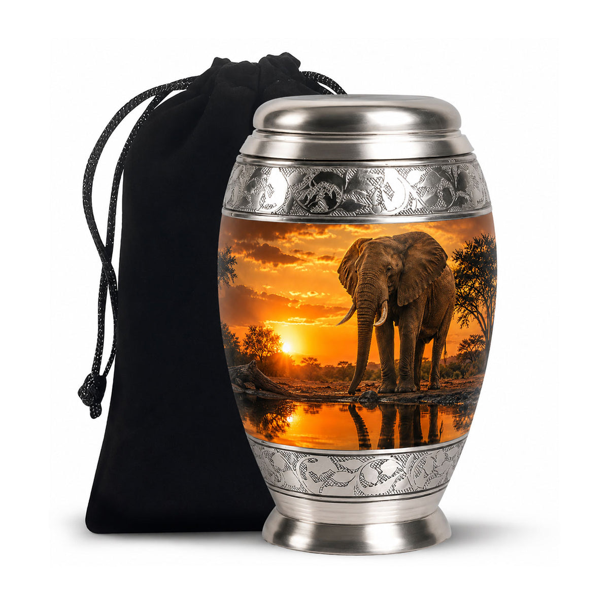African Elephant Cremation Urn For Ashes