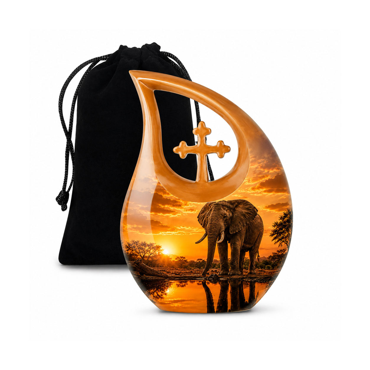 African Elephant Cremation Urn For Ashes