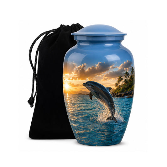 Blue Dolphin Cremation Urn