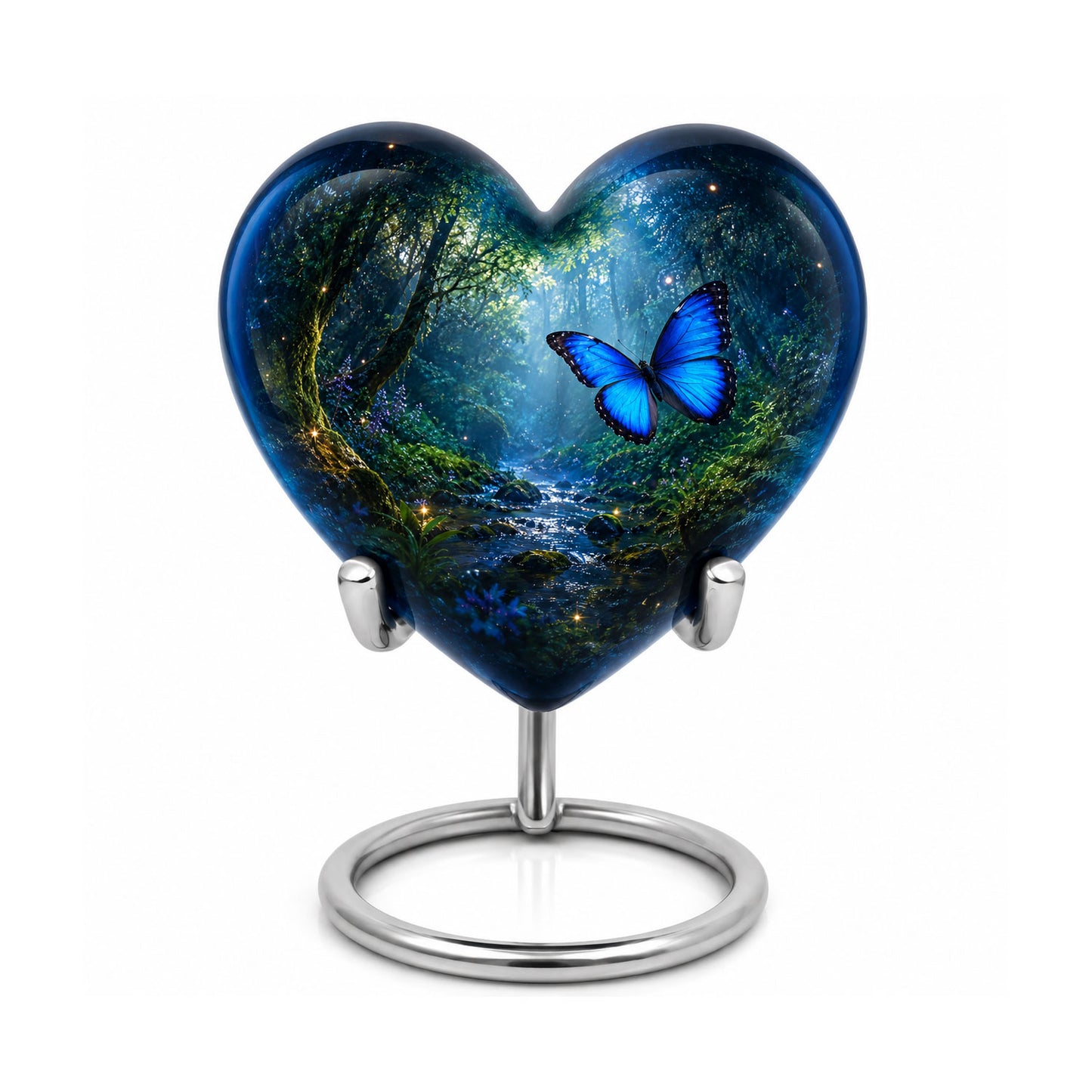 Blue Butterfly Cremation Urn for Ashes
