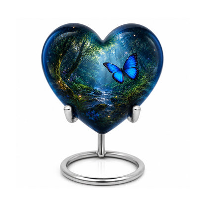 Blue Butterfly Cremation Urn for Ashes
