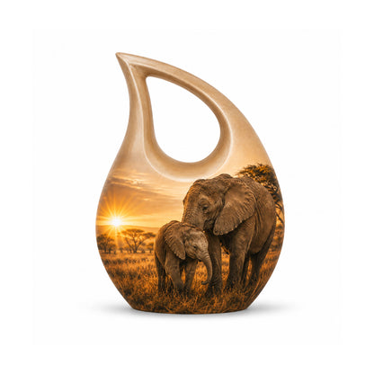 Elephant Family Cremation Urn For Ashes