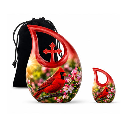 Cardinal Bird Cremation Urn for Ashes