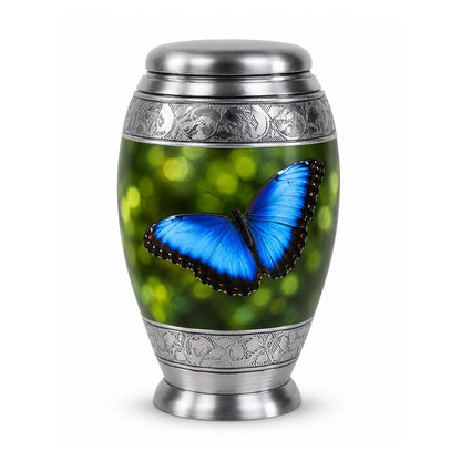 Blue Morpho Butterfly Cremation Urn for Ashes