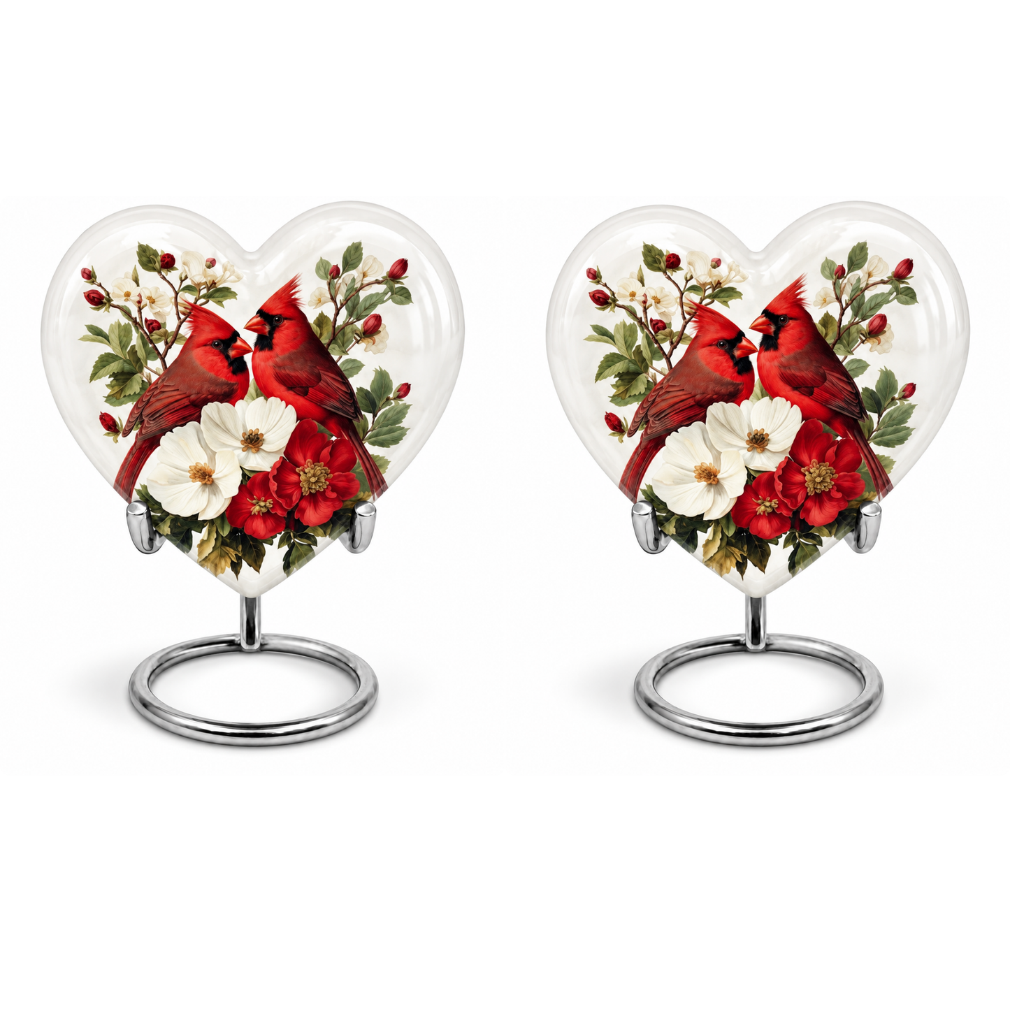 Red Cardinal Couple Urn for Ashes