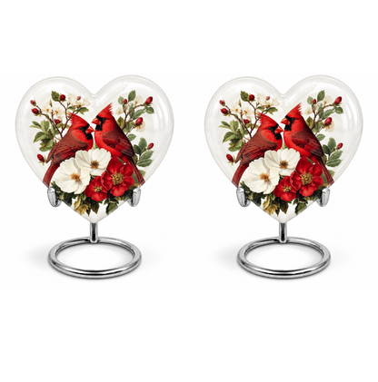 Red Cardinal Couple Urn for Ashes