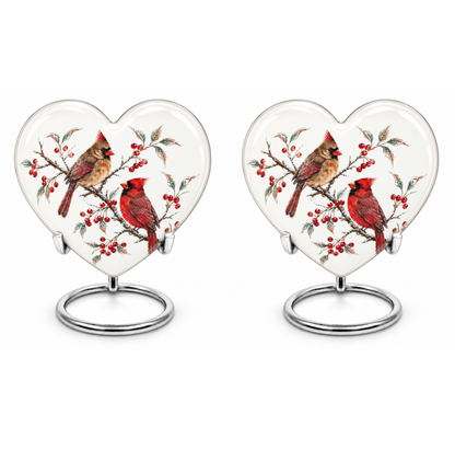 Cardinal Couple Urn for Ashes
