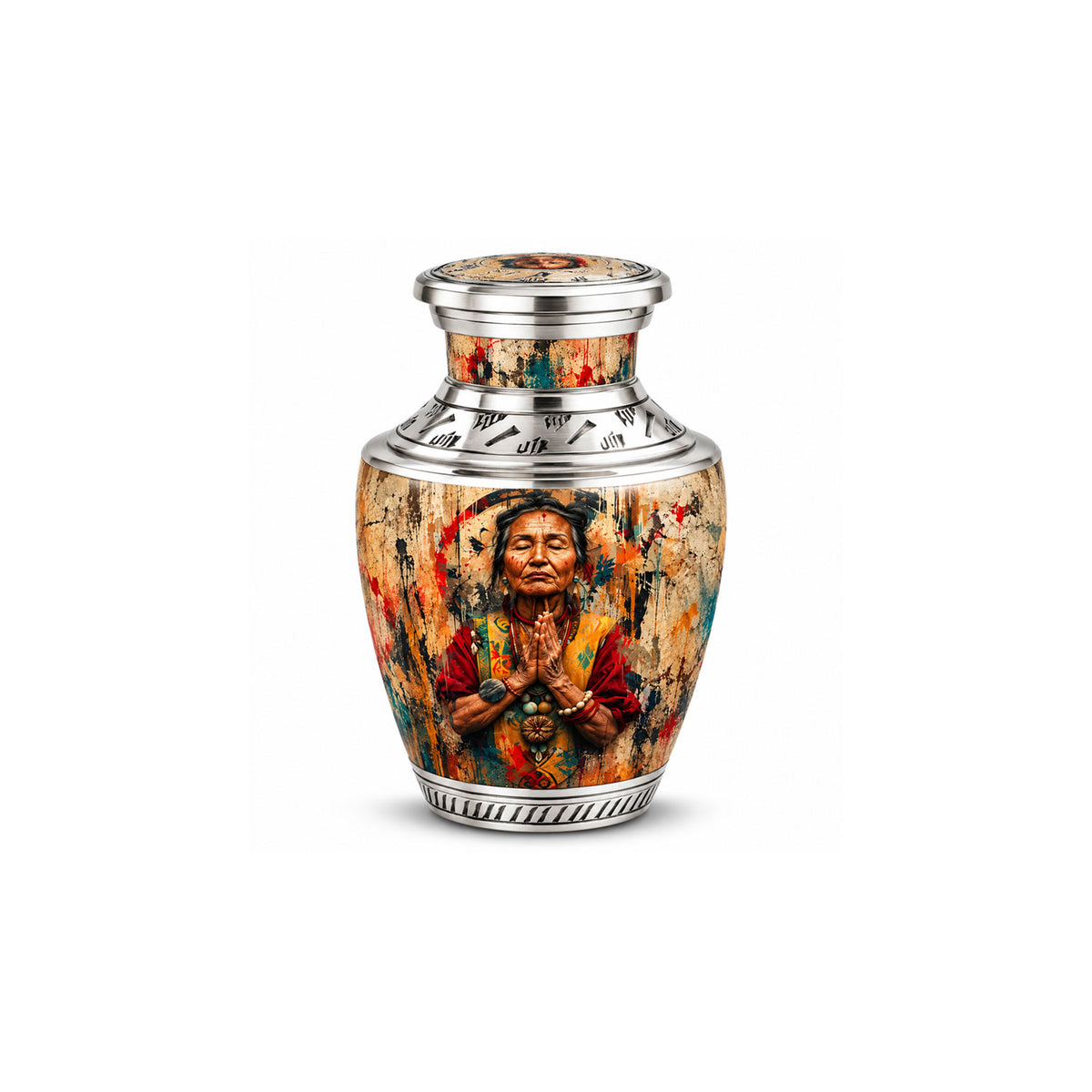 American Elder Women Prayer Cremation Urn for Ashes