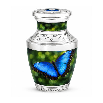 Blue Morpho Butterfly Cremation Urn for Ashes