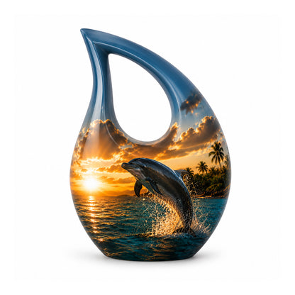 Blue Dolphin Cremation Urn