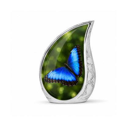 Blue Morpho Butterfly Cremation Urn for Ashes