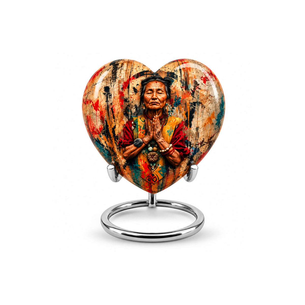 American Elder Women Prayer Cremation Urn for Ashes