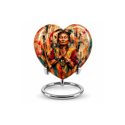 American Elder Women Prayer Cremation Urn for Ashes