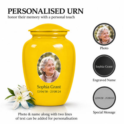 Custom Cremation Urn – Classic Gold Urn for Human Ashes