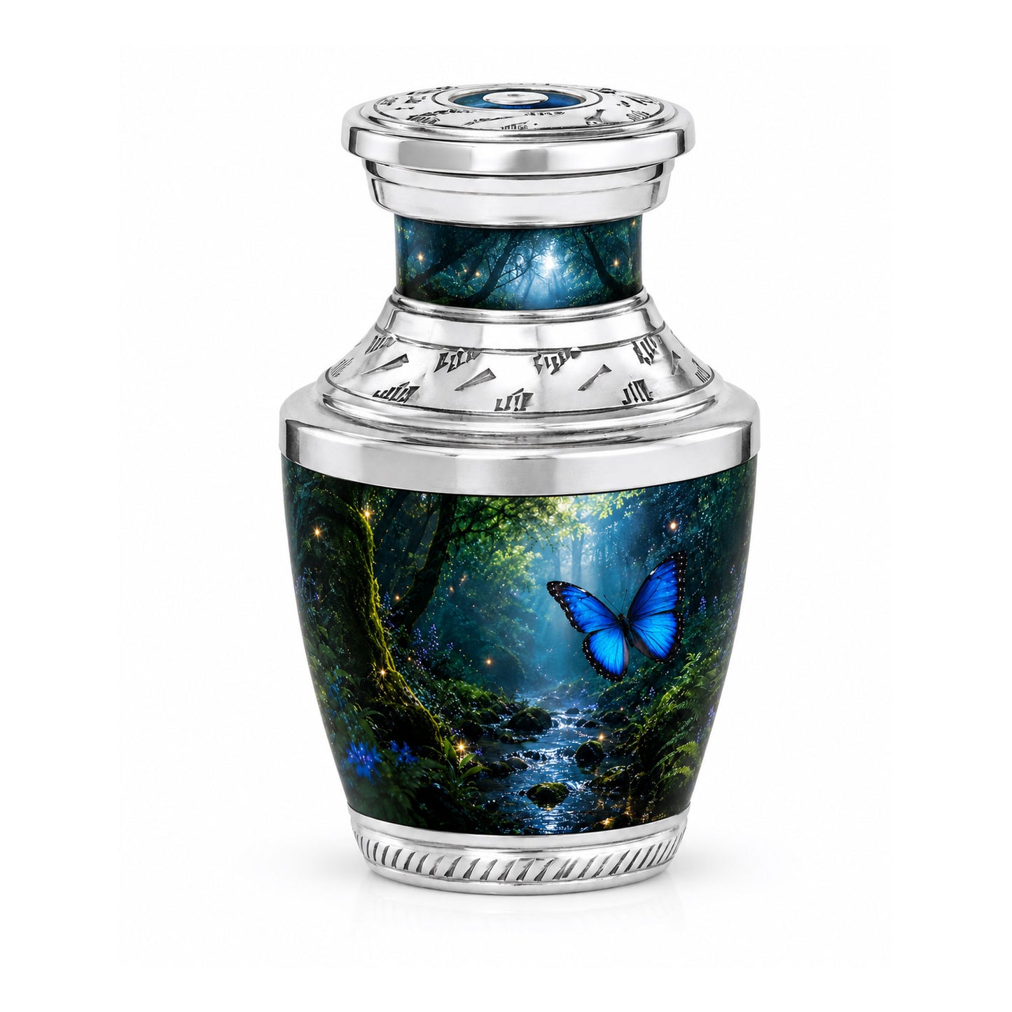 Blue Butterfly Cremation Urn for Ashes